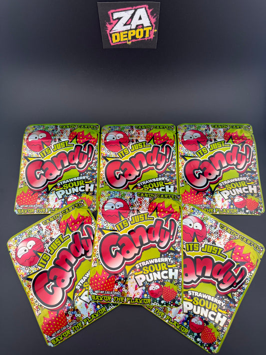 "It's Just CANDY" Strawberry Sour Punch Exotic 3.5 Bags